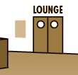 Tür zur Lounge
